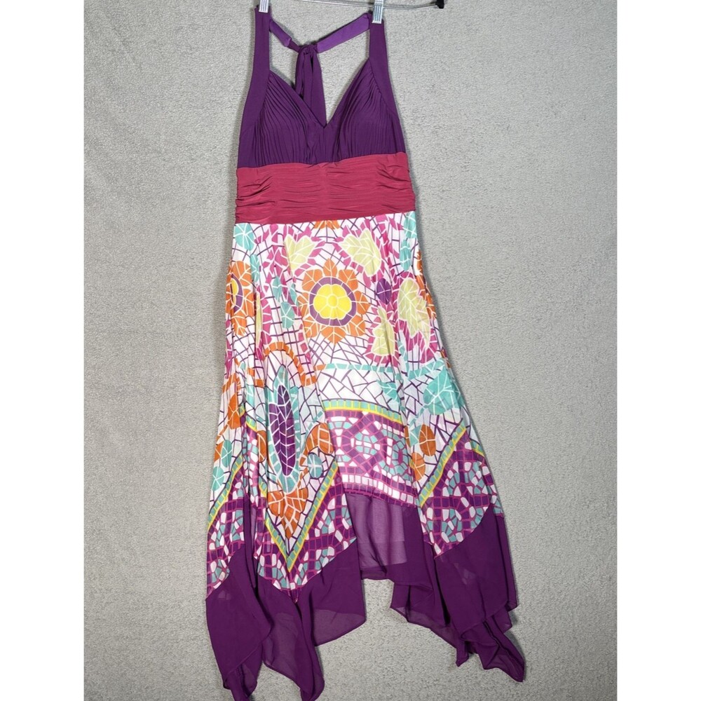 Sangria Halter Babydoll Handkerchief Dress Size 8 Midi Dopamine Dressing Pastels